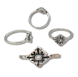 Antique Navette Style Sterling Silver Filigree With Topaz Gemstone Ring